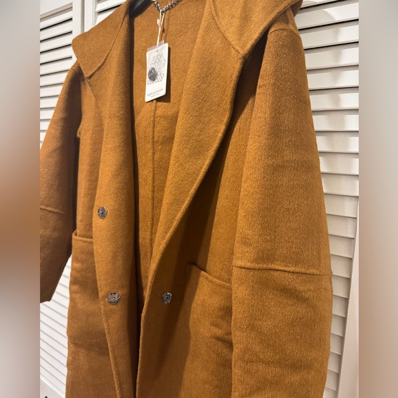 Walk This Way Wool Blend Oversized Coat - dark camel size S NWT Belle & Bloom - Picture 10 of 13